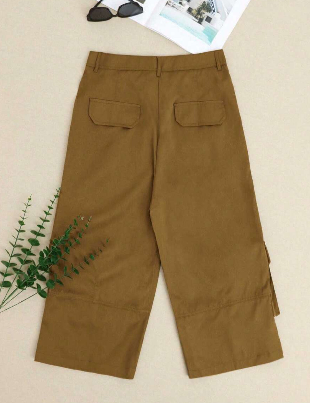 Pantaloni 3/4 Shein, maro
