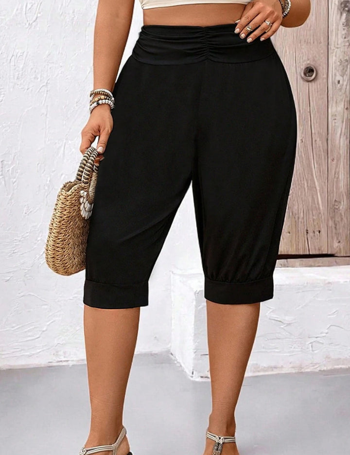 Pantaloni 3/4 Shein Curve+, negru