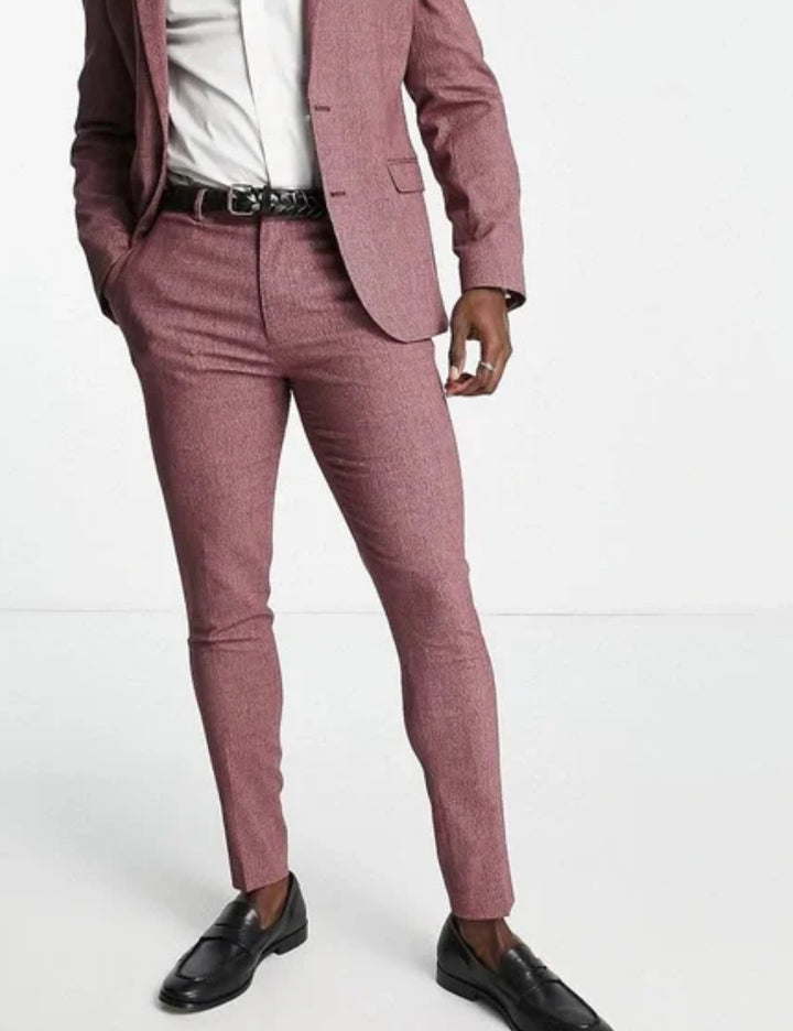 Pantaloni de costum ASOS, vișiniu