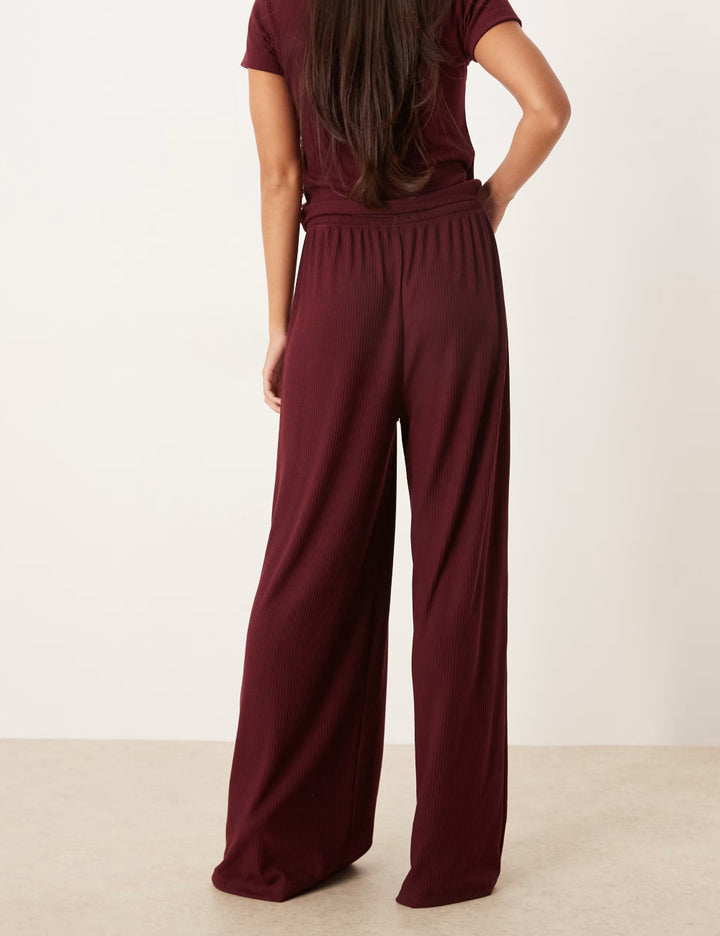 Pantaloni de pijama ASOS, vișiniu