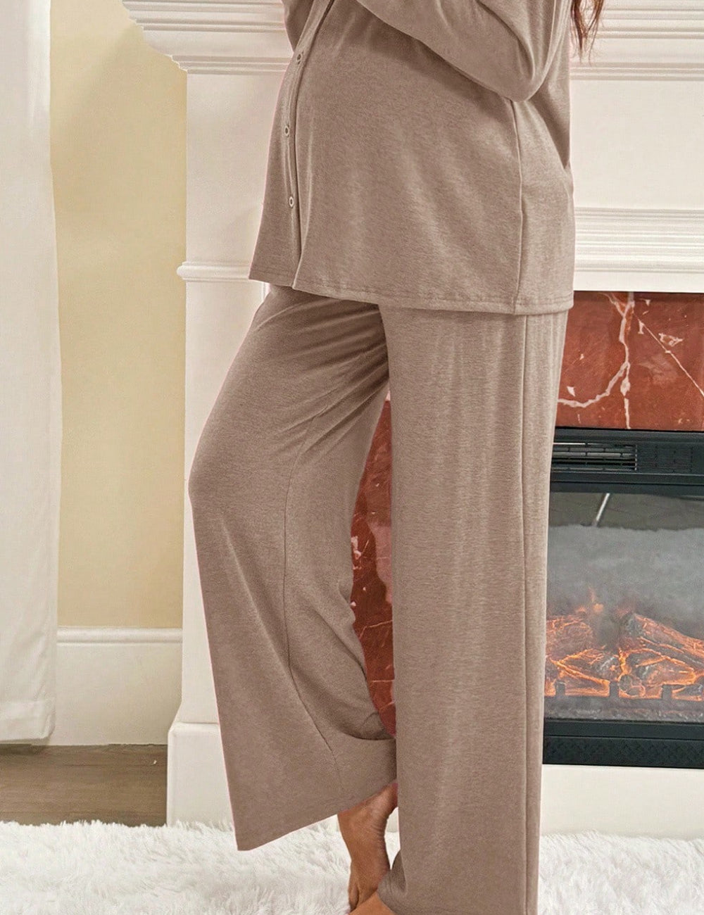 Pantaloni de pijama Shein, maro