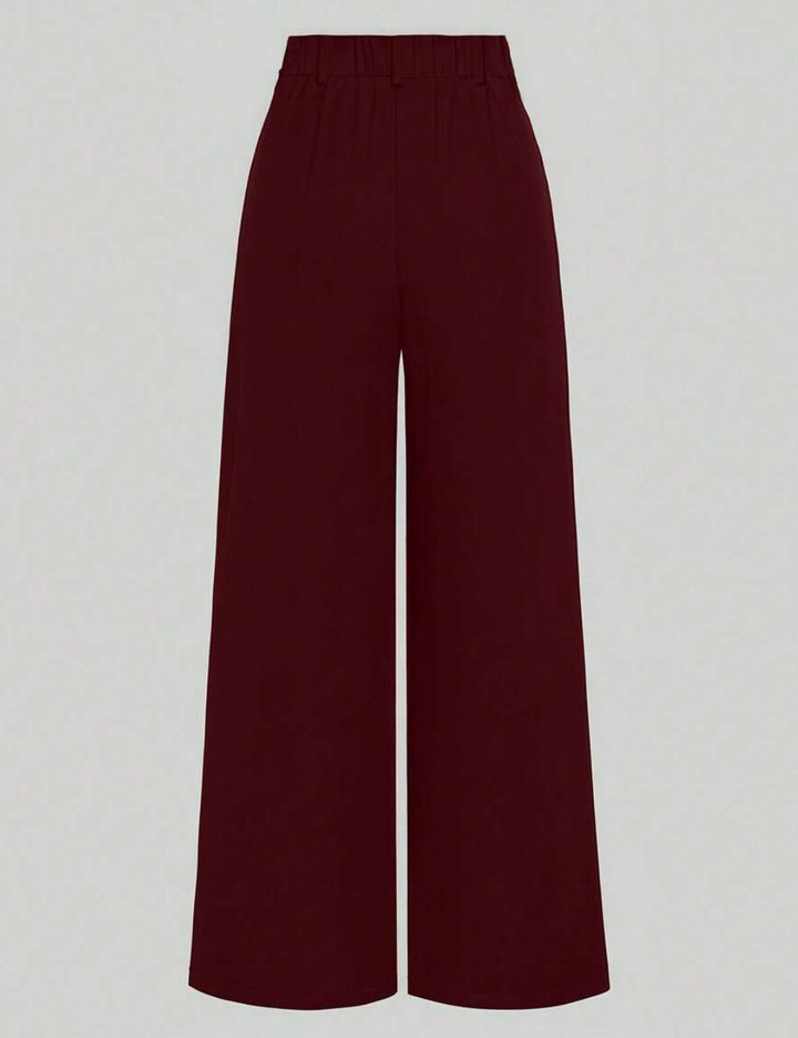 Pantaloni evazați Shein Curve+, vișiniu