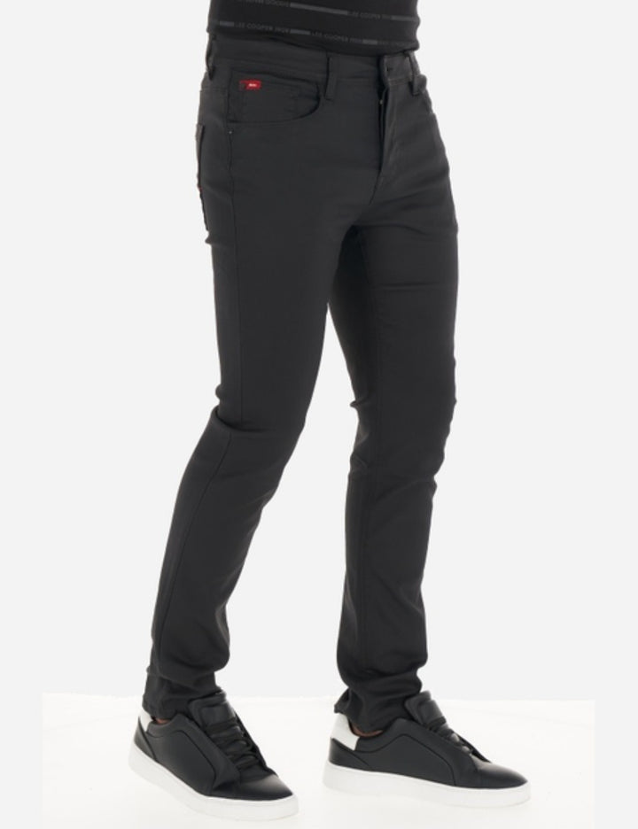 Pantaloni imitație din piele Lee Cooper, negru