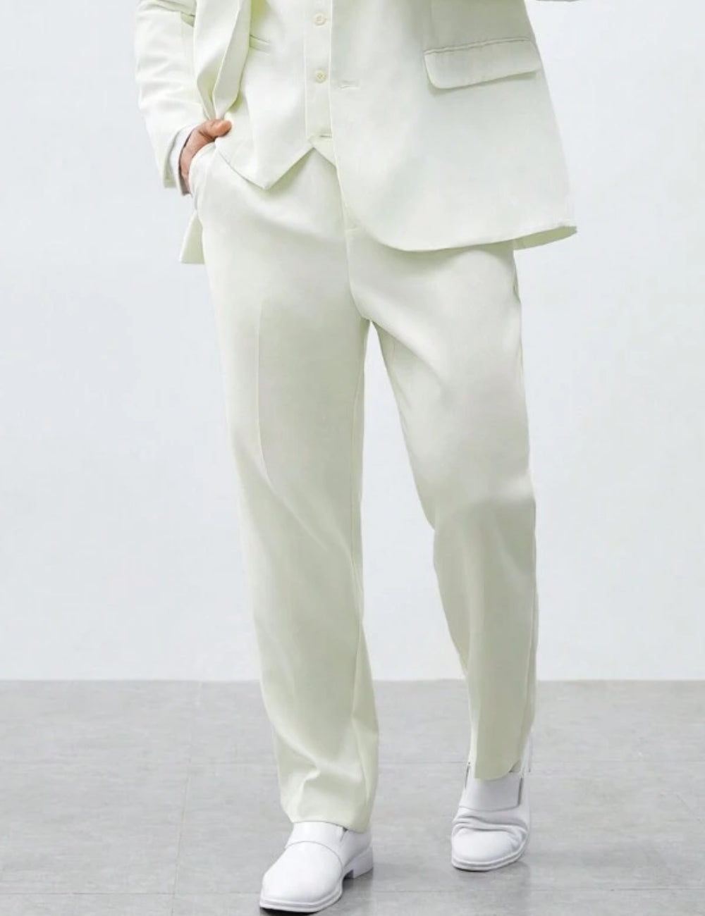 Pantaloni MANFINITY by Shein, alb