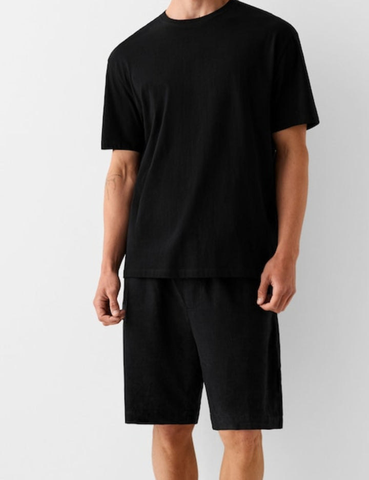 Pantaloni scurți BERSHKA, negru