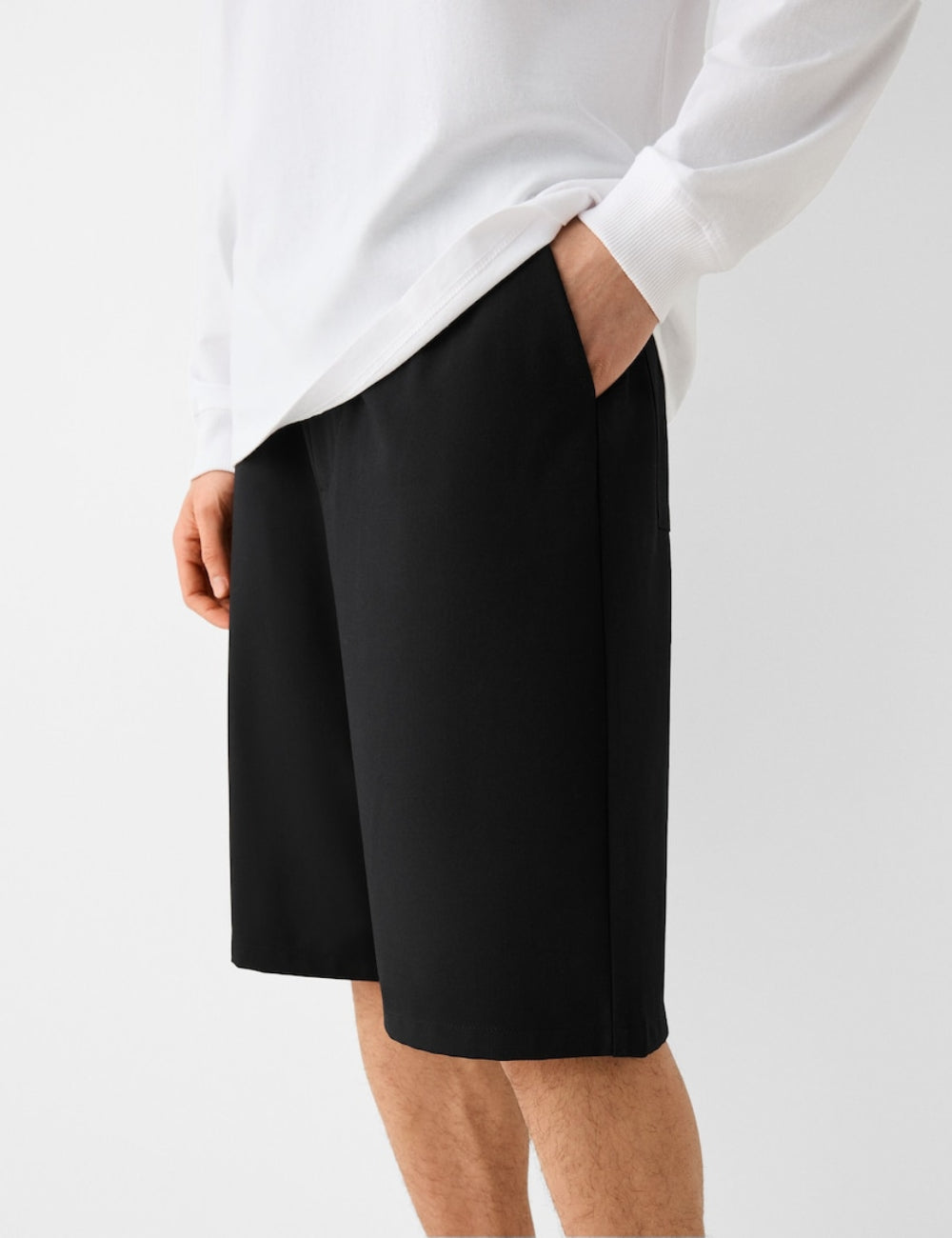 Pantaloni scurți Bershka, negru