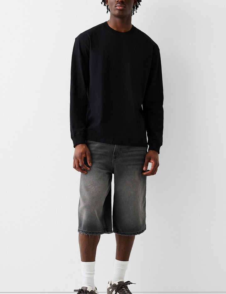 Pantaloni scurți Bershka, negru