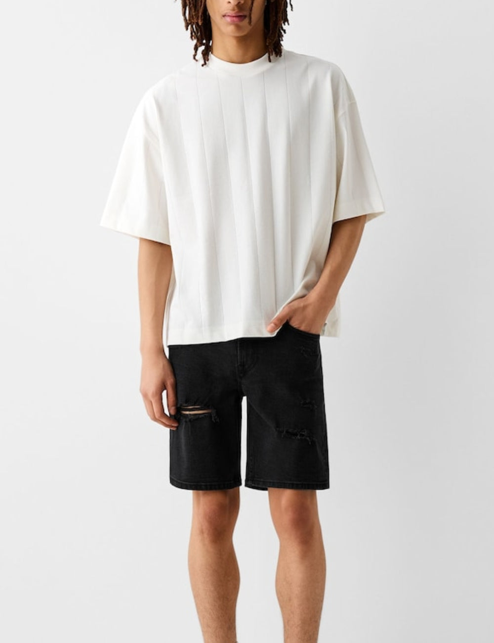 Pantaloni scurți Bershka, negru