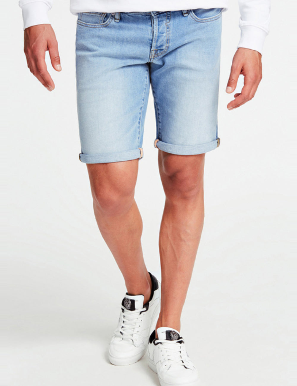 Pantaloni scurți de blugi Guess, albastru