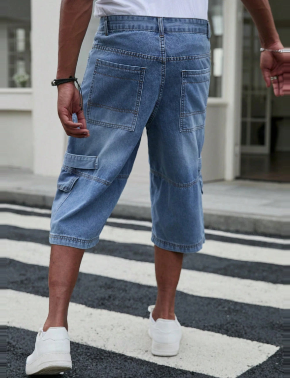 Pantaloni scurti de blugi MANFINITY by Shein, albastru