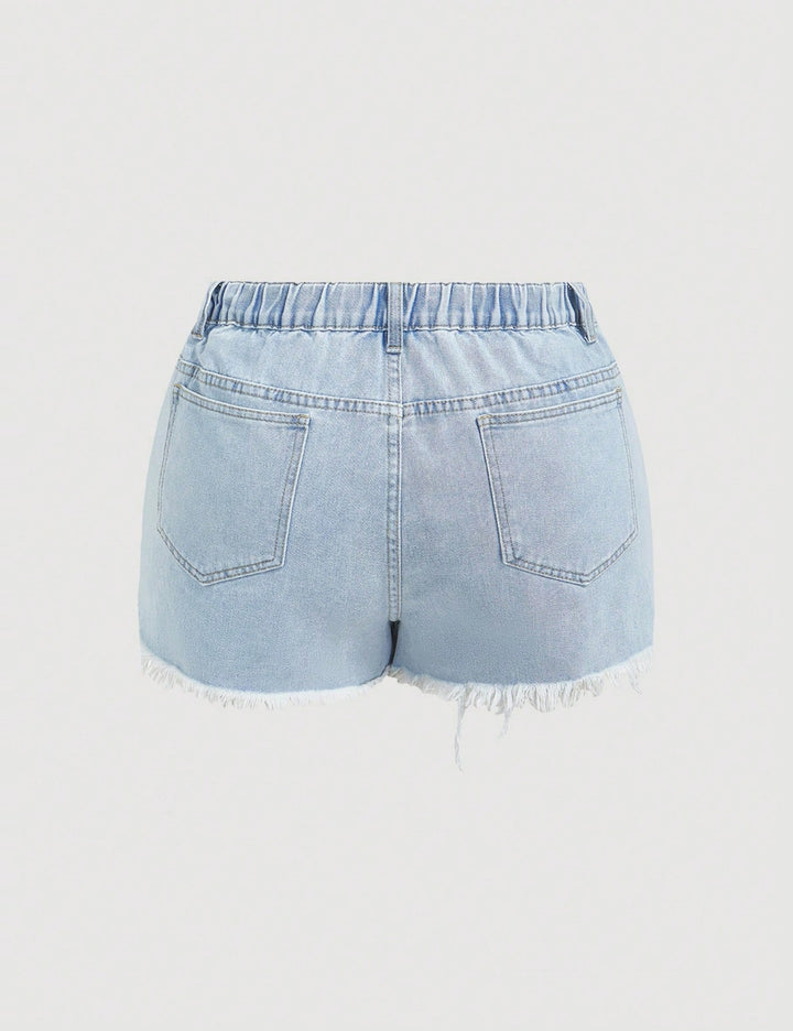 Pantaloni scurți de blugi Shein, albastru