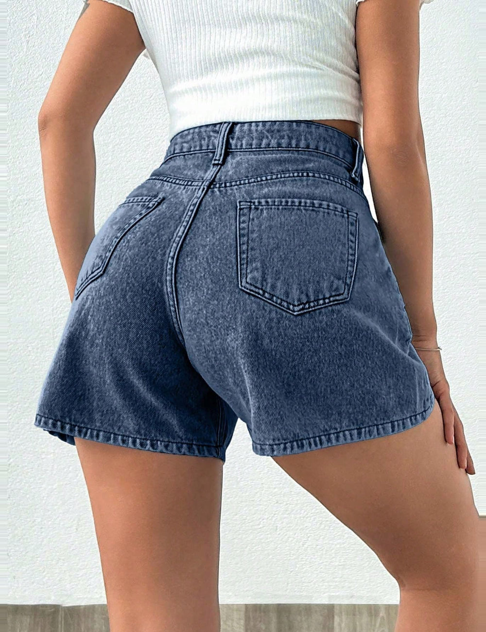 Pantaloni scurți de blugi Shein, albastru