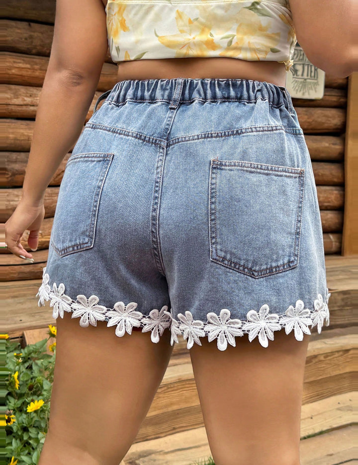 Pantaloni scurți de blugi Shein Curve+, albastru