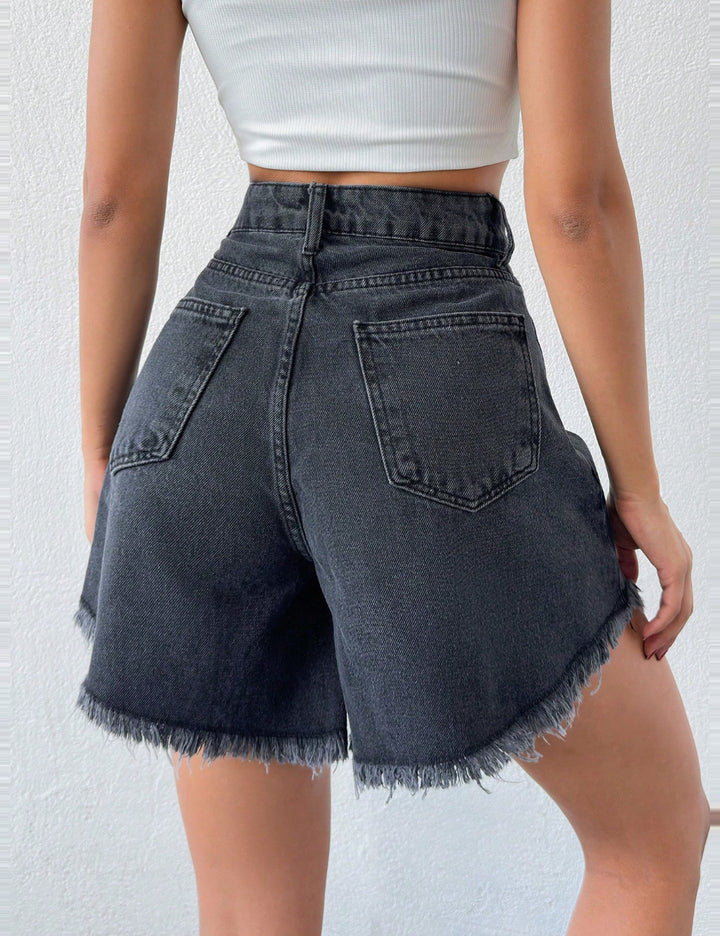 Pantaloni scurți de blugi Shein, gri