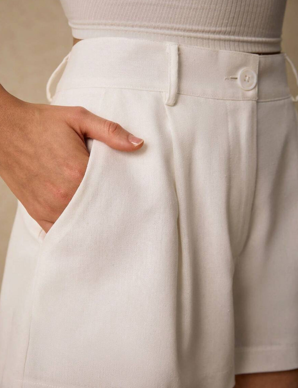 Pantaloni scurți Shein, alb