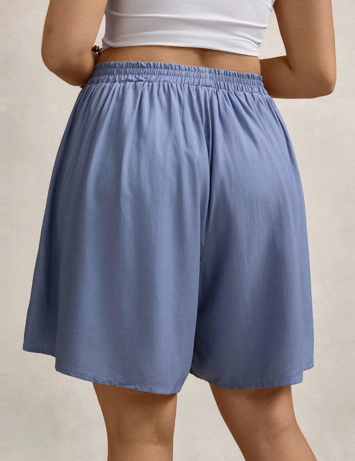 Pantaloni scurți Shein Curve+, albastru