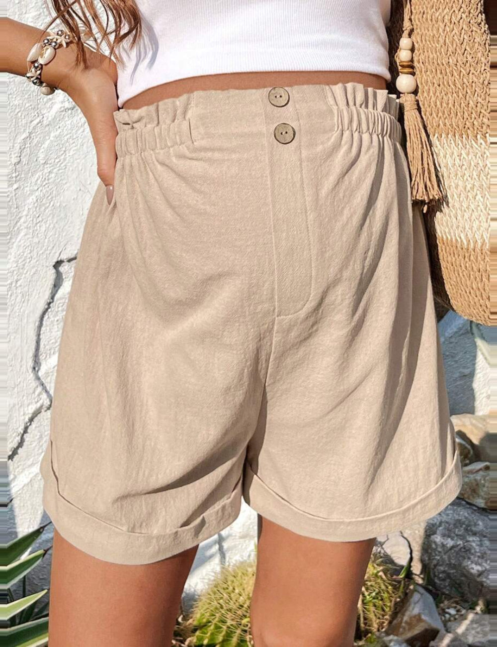 Pantaloni scurți Shein, bej