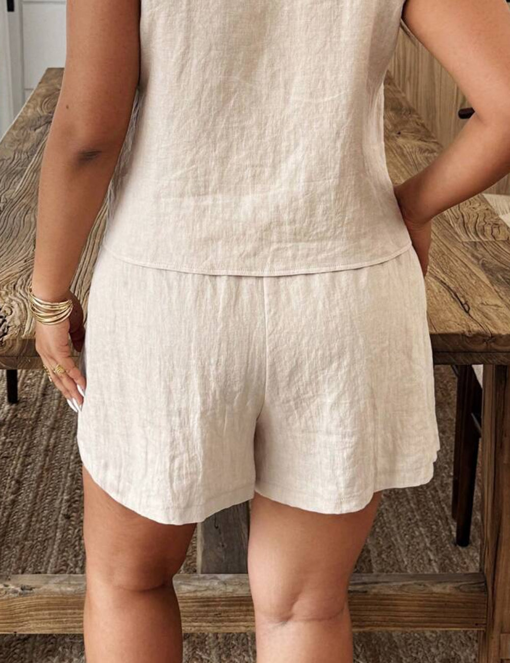 Pantaloni scurți Shein Curve+, bej