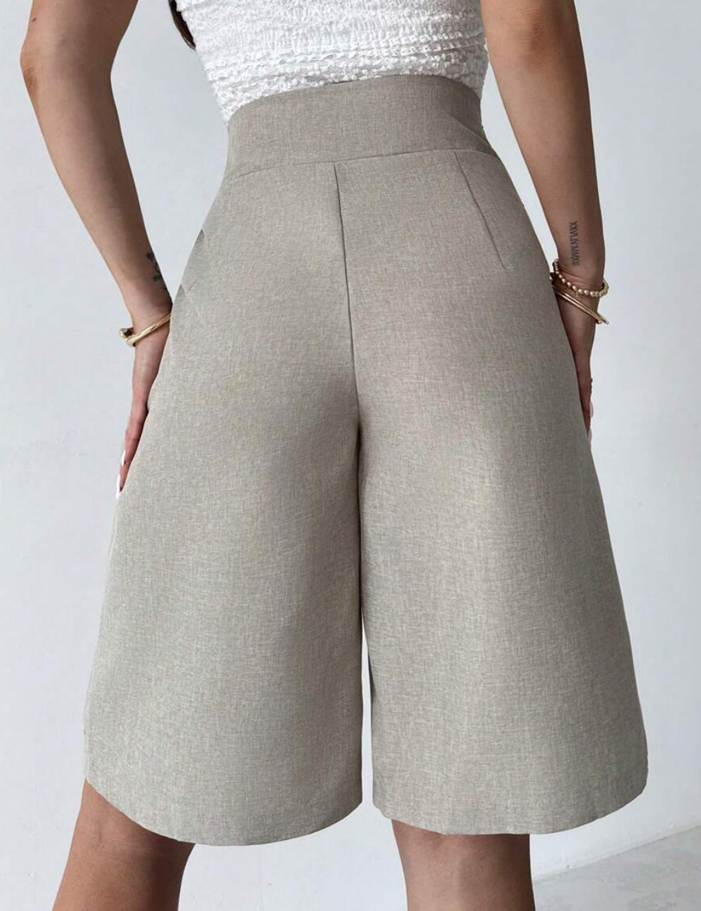 Pantaloni scurți Shein, bej