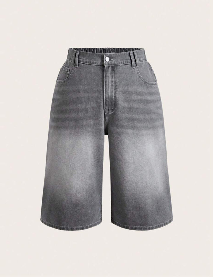 Pantaloni scurți Shein Curve+, gri