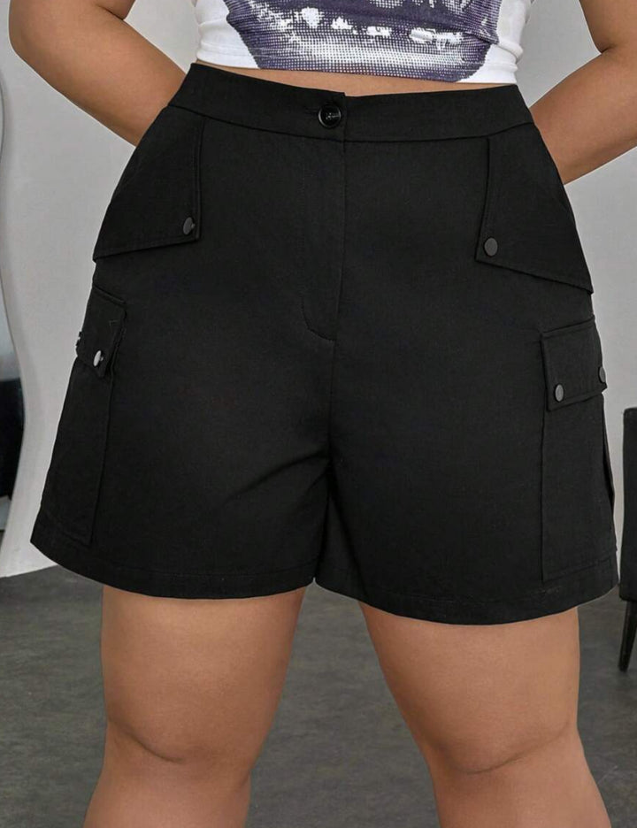 Pantaloni scurți Shein Curve+, negru