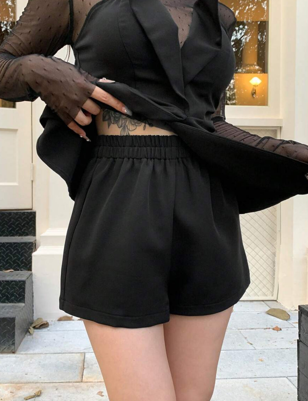 Pantaloni scurți Shein, negru