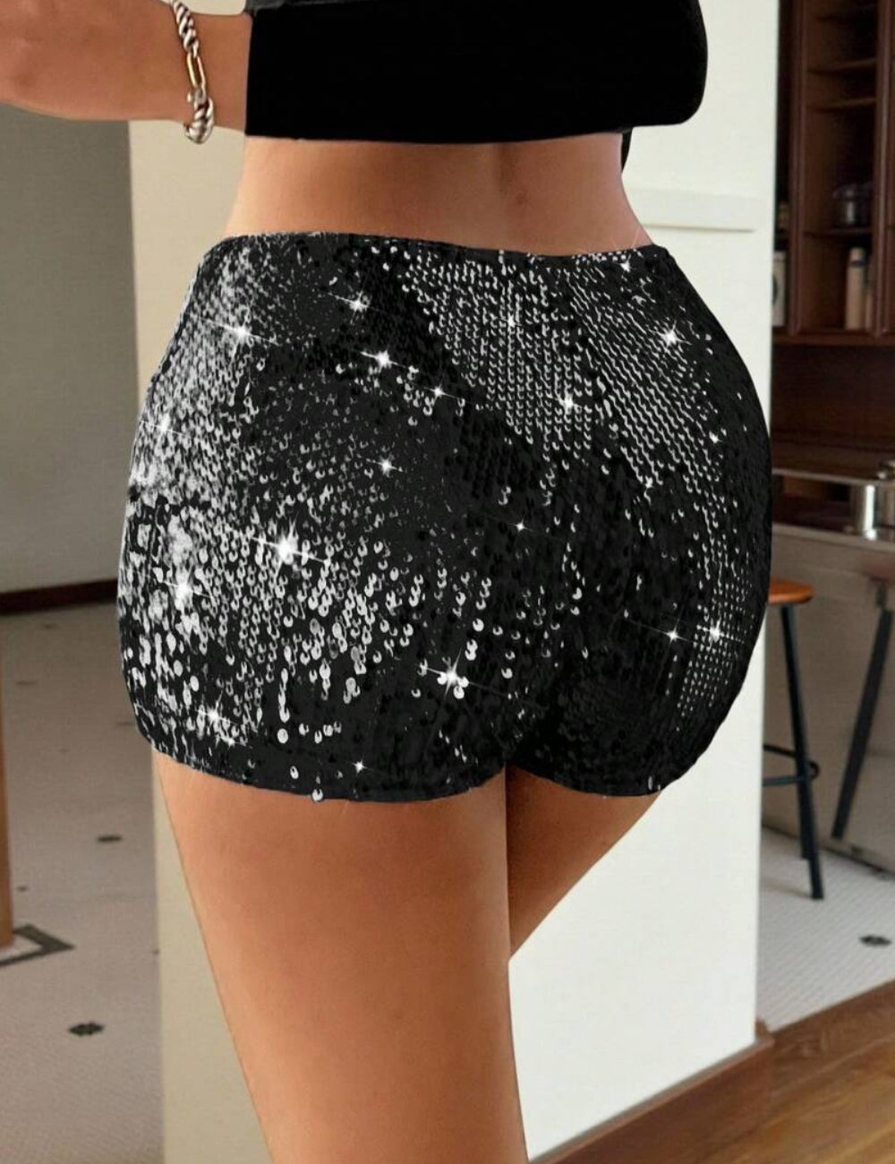 Pantaloni scurți Shein, negru