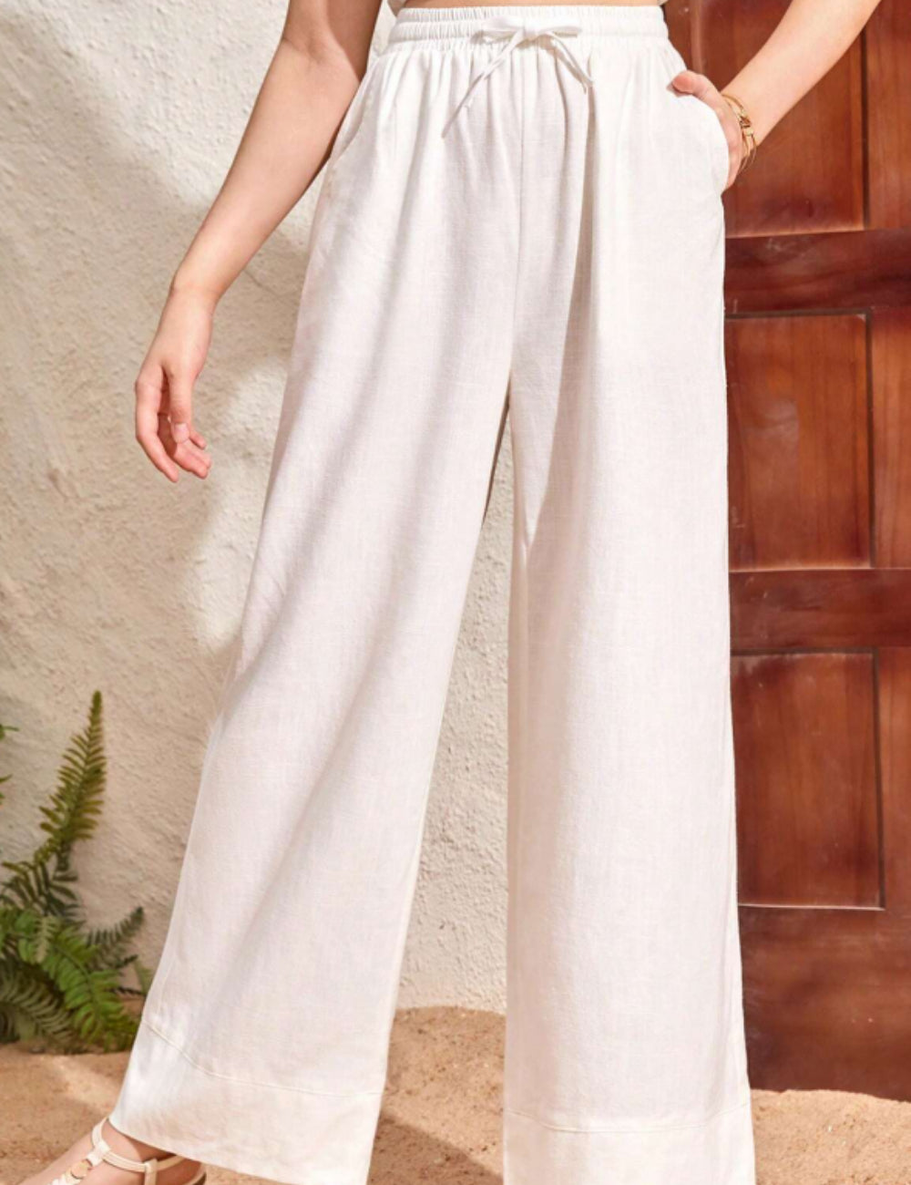 Pantaloni Shein, alb