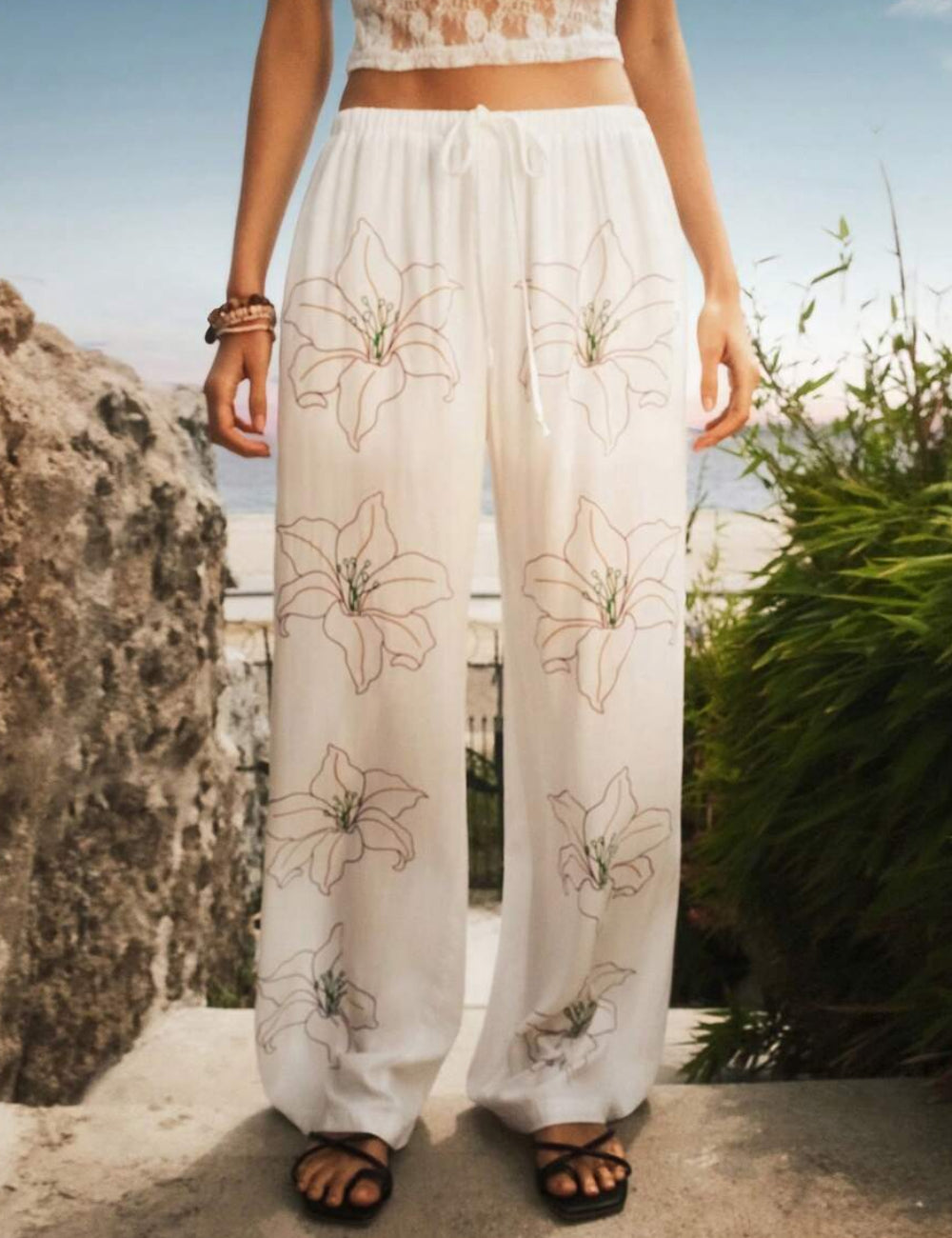 Pantaloni Shein, alb
