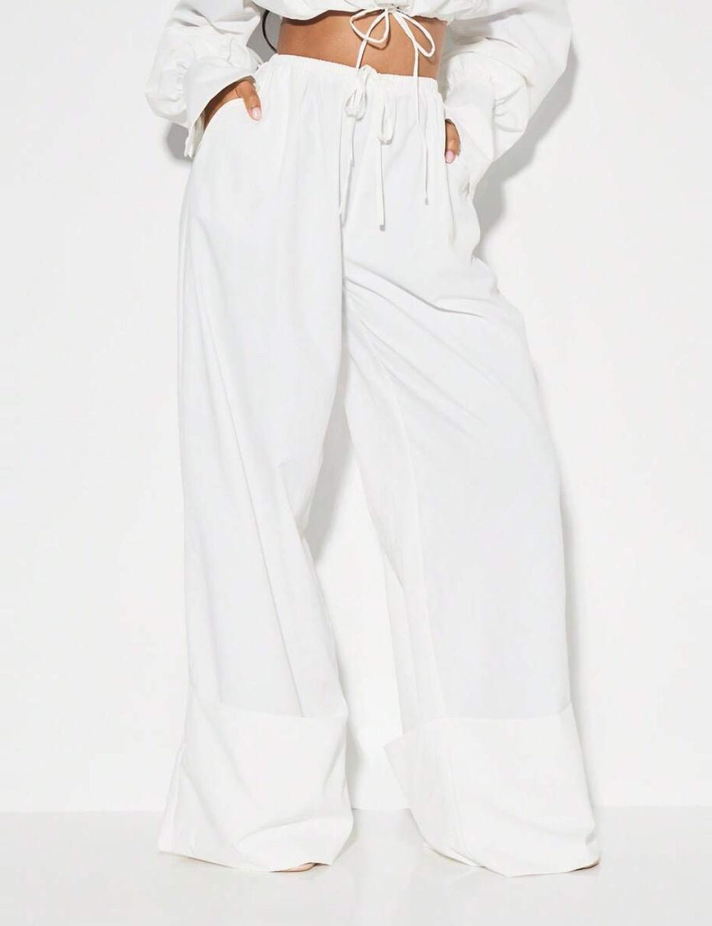 Pantaloni Shein, alb