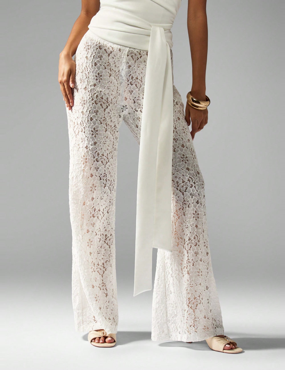 Pantaloni Shein Missguided, alb