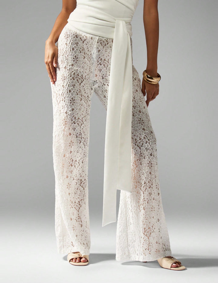 Pantaloni Shein Missguided, alb