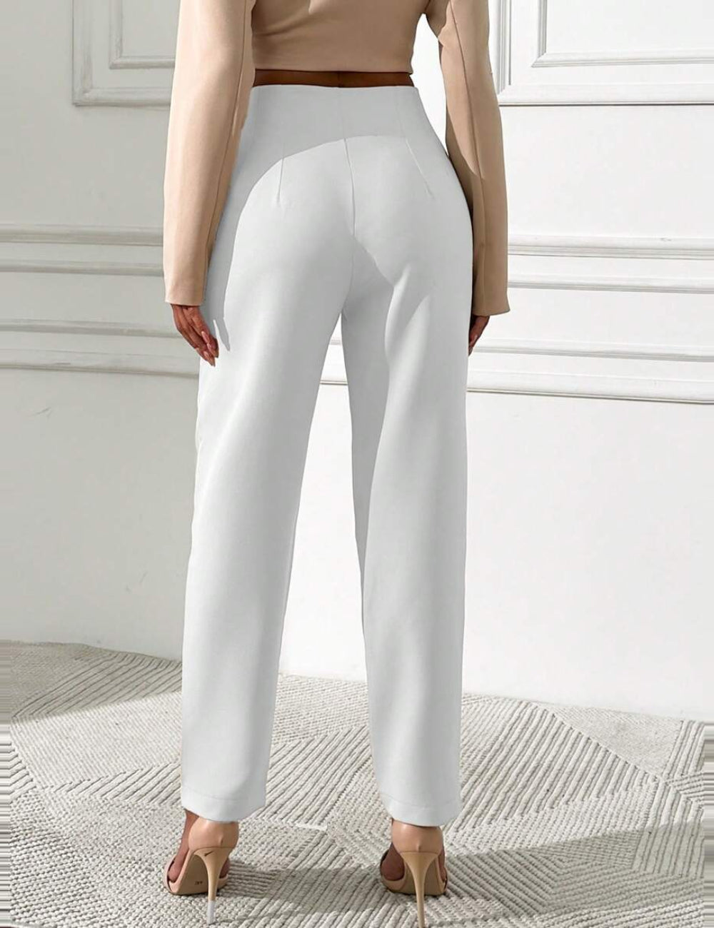 Pantaloni Shein, alb