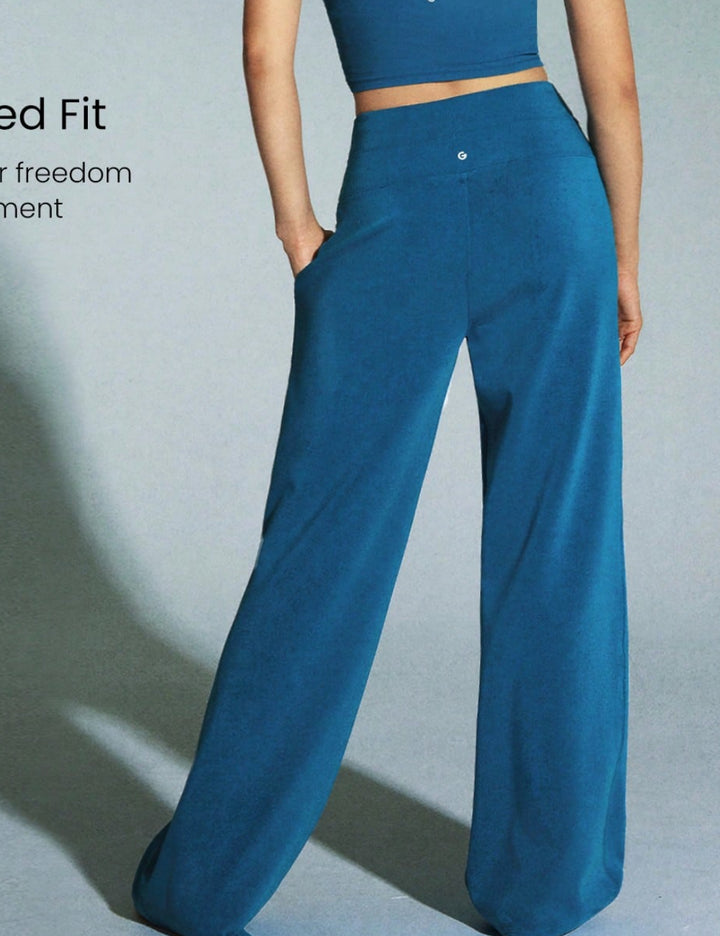 Pantaloni Shein GLOWMODE, albastru
