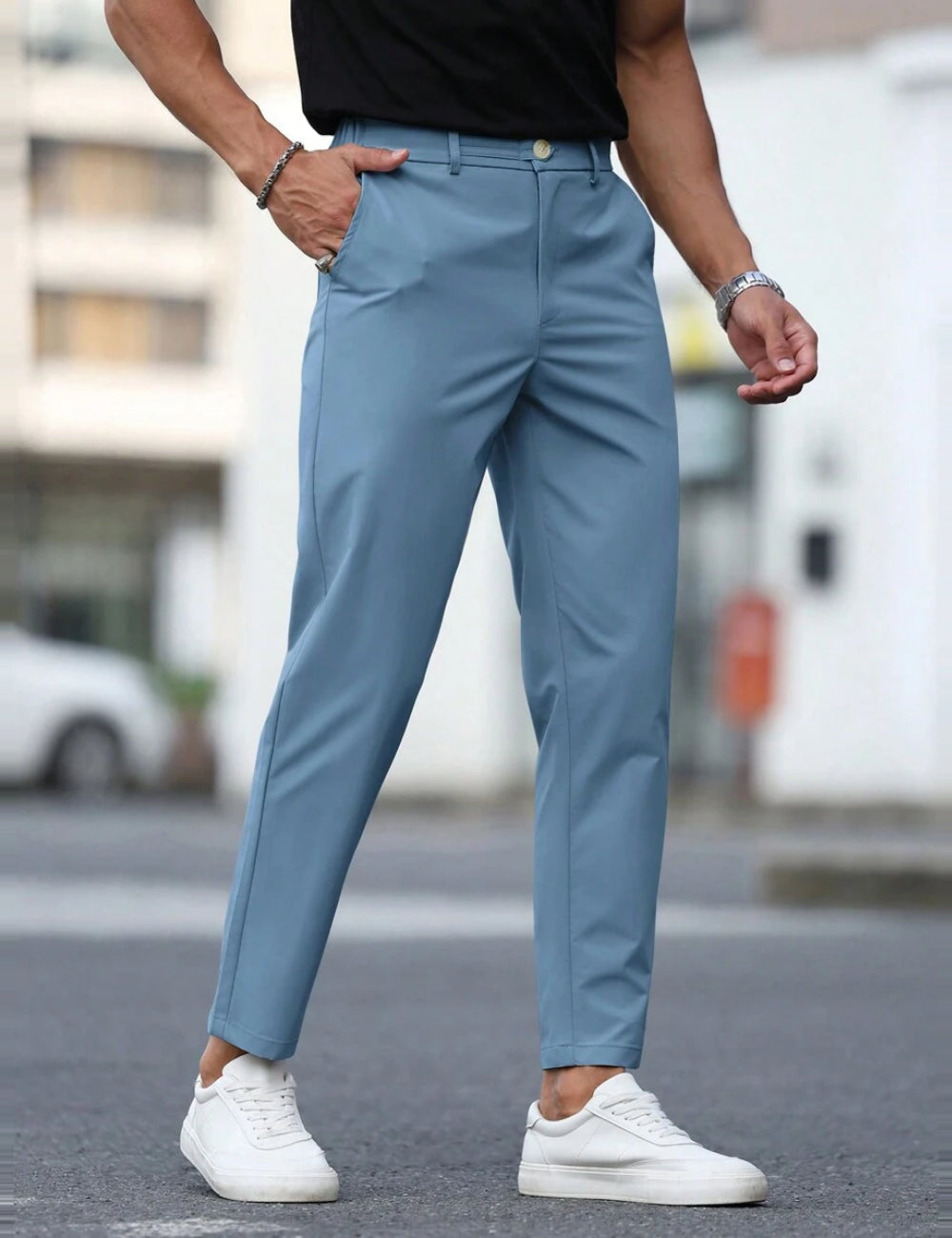 Pantaloni Shein MANFINITY, albastru