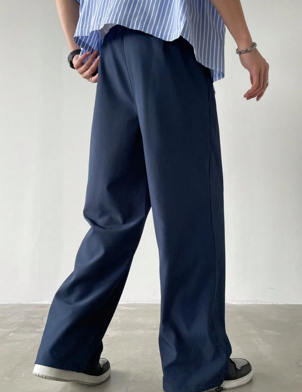 Pantaloni Shein MANFINITY, bleumarin