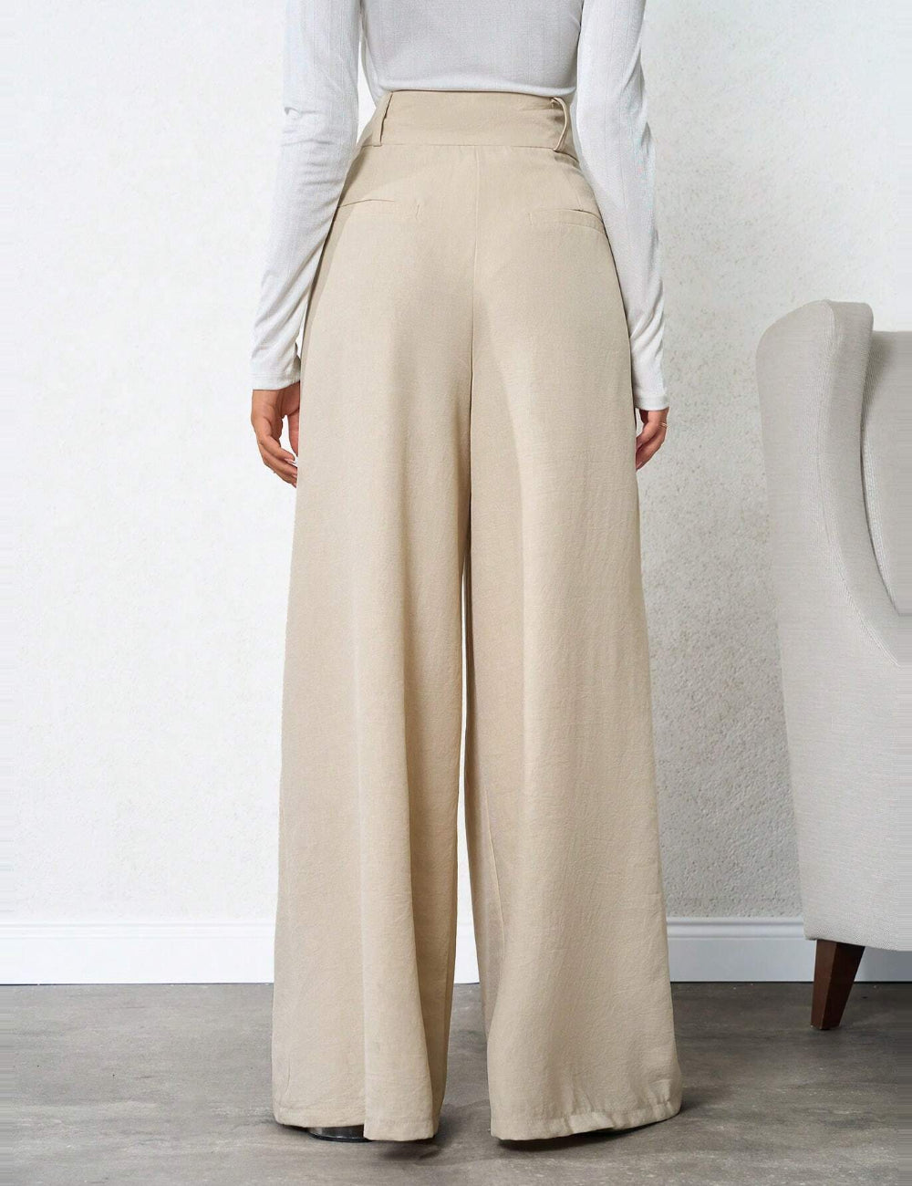 Pantaloni Shein, crem
