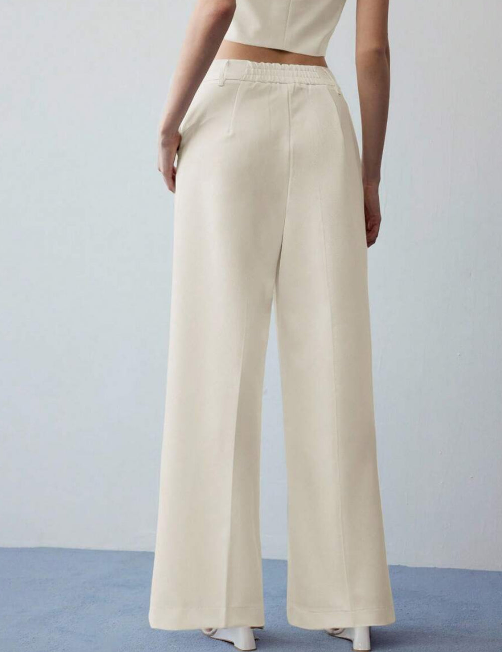 Pantaloni Shein MOTF, crem