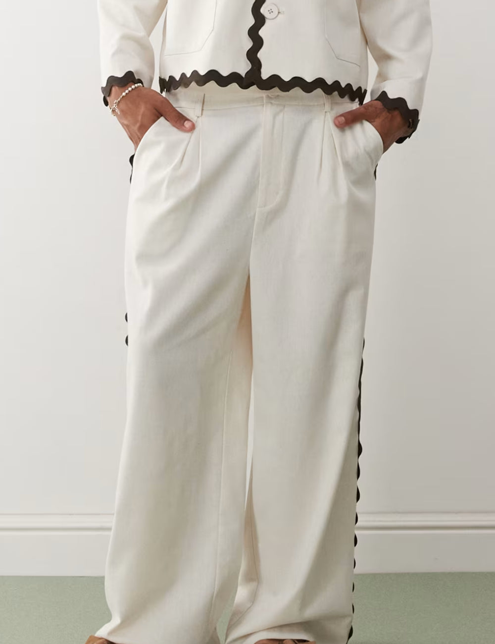 Pantaloni Reclaimed vintage, crem