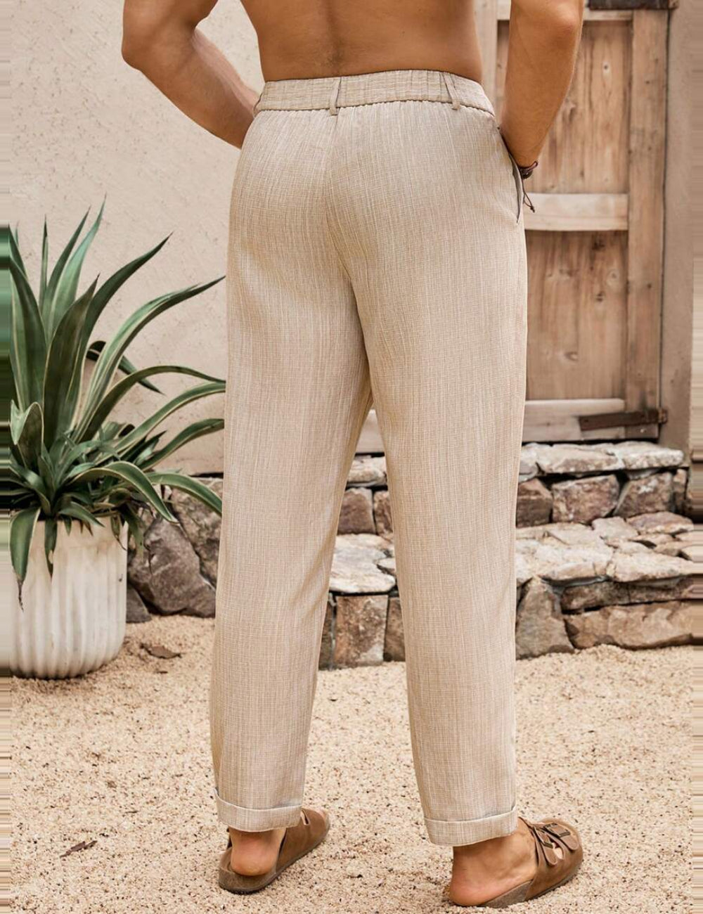 Pantaloni Shein MANFINITY, bej