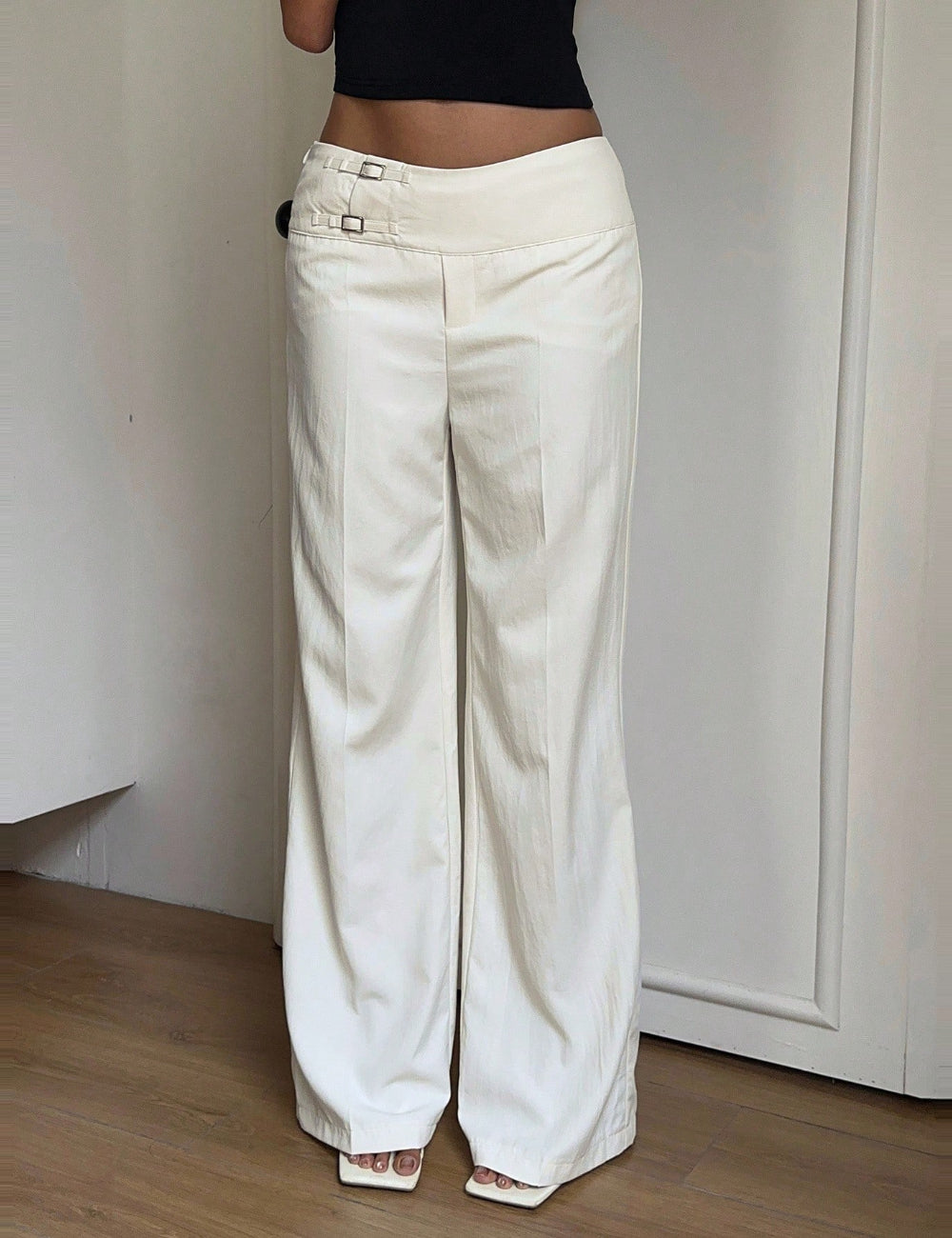 Pantaloni Shein Curve+, crem