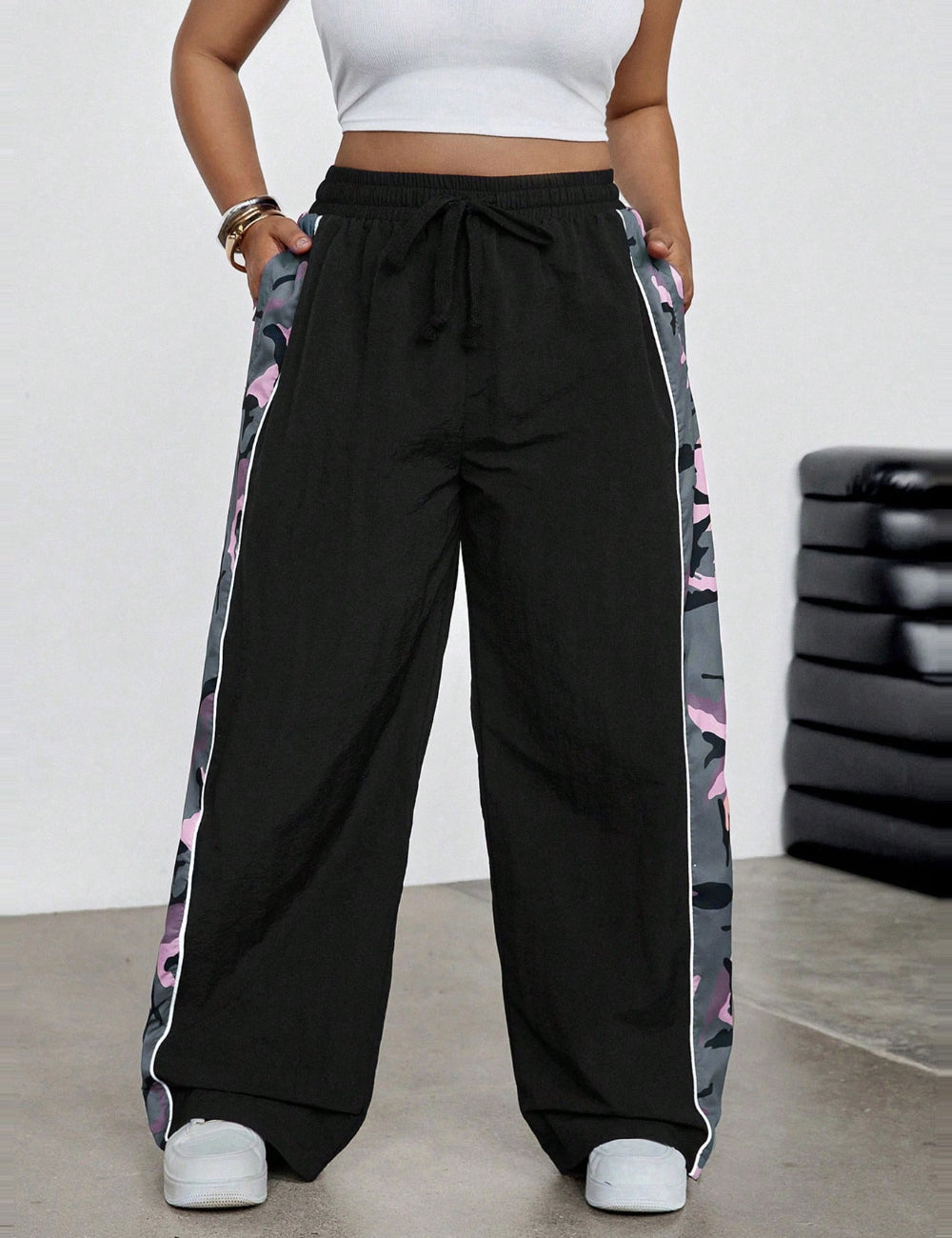 Pantaloni Shein Curve+, negru
