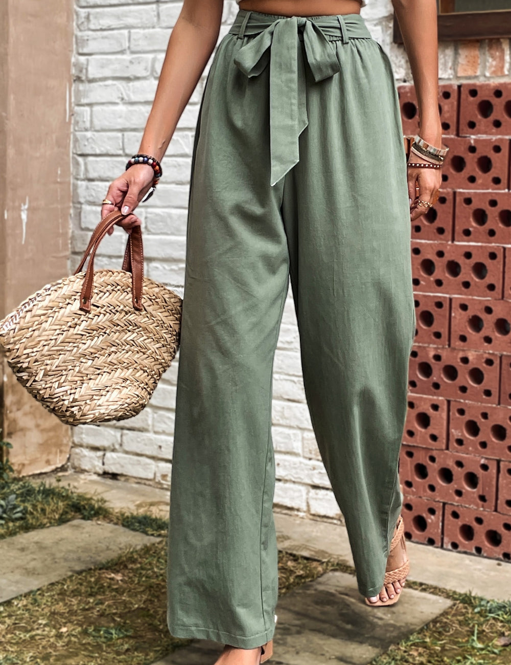 Pantaloni Shein Emery Rose, verde