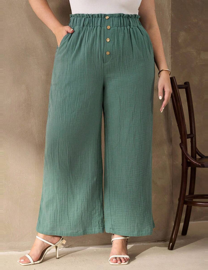 Shein Curve+ nadrág, zöld