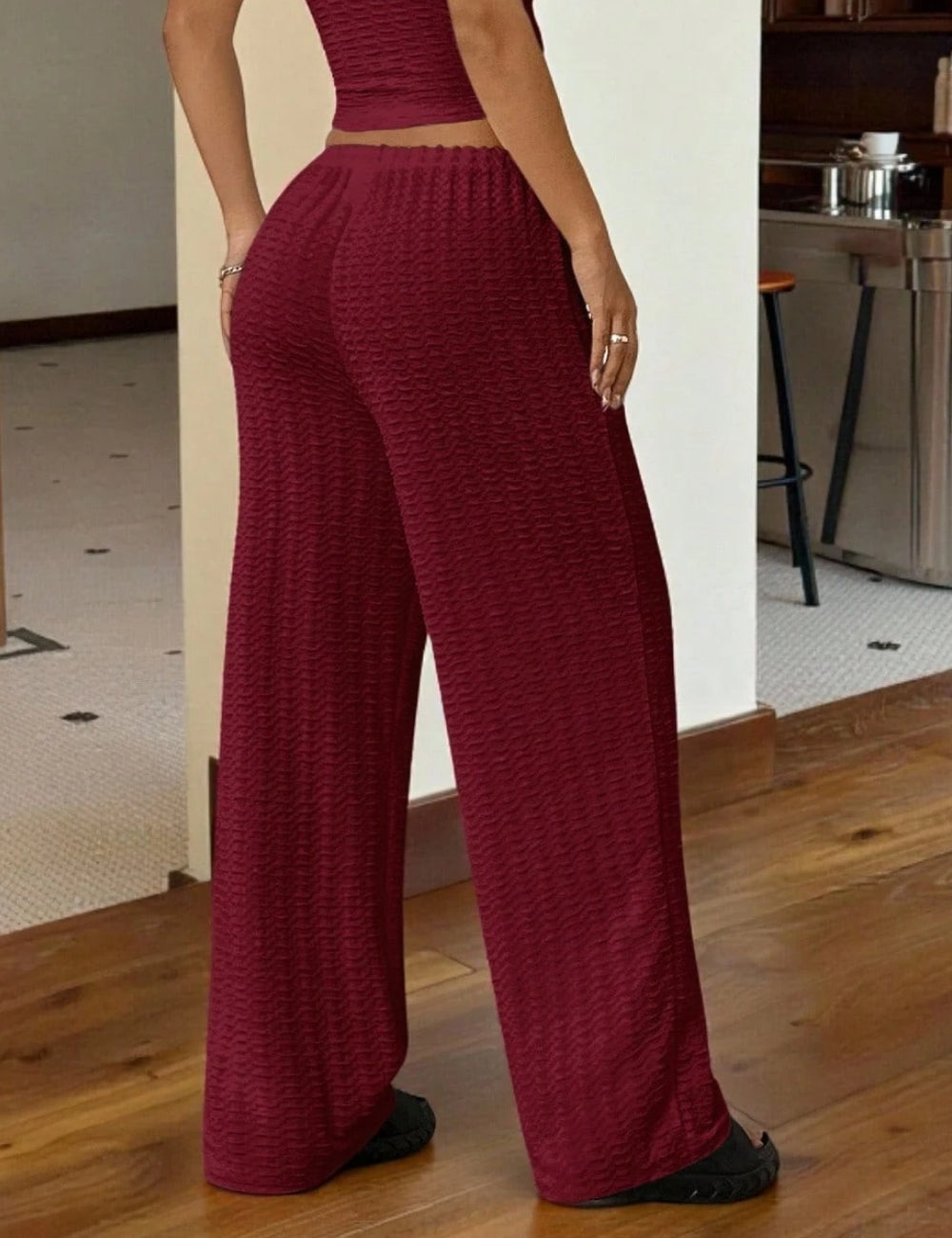 Pantaloni Shein, vișiniu