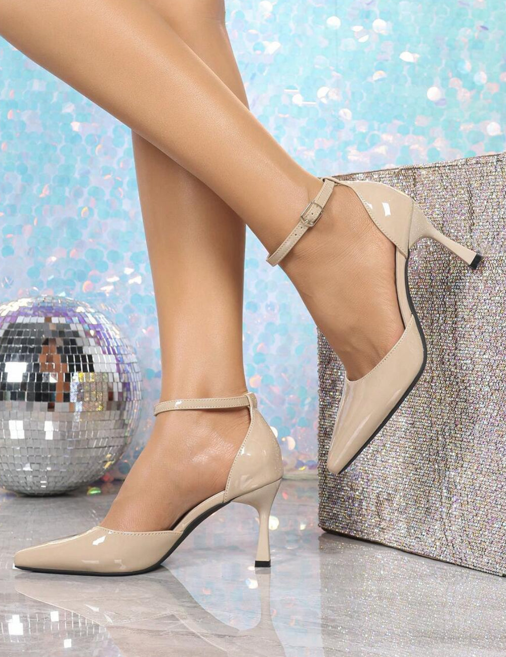 Pantofi cu toc Shein, bej