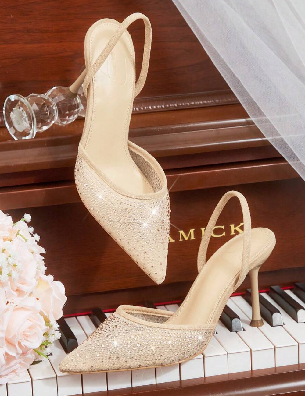 Pantofi cu toc Shein, bej