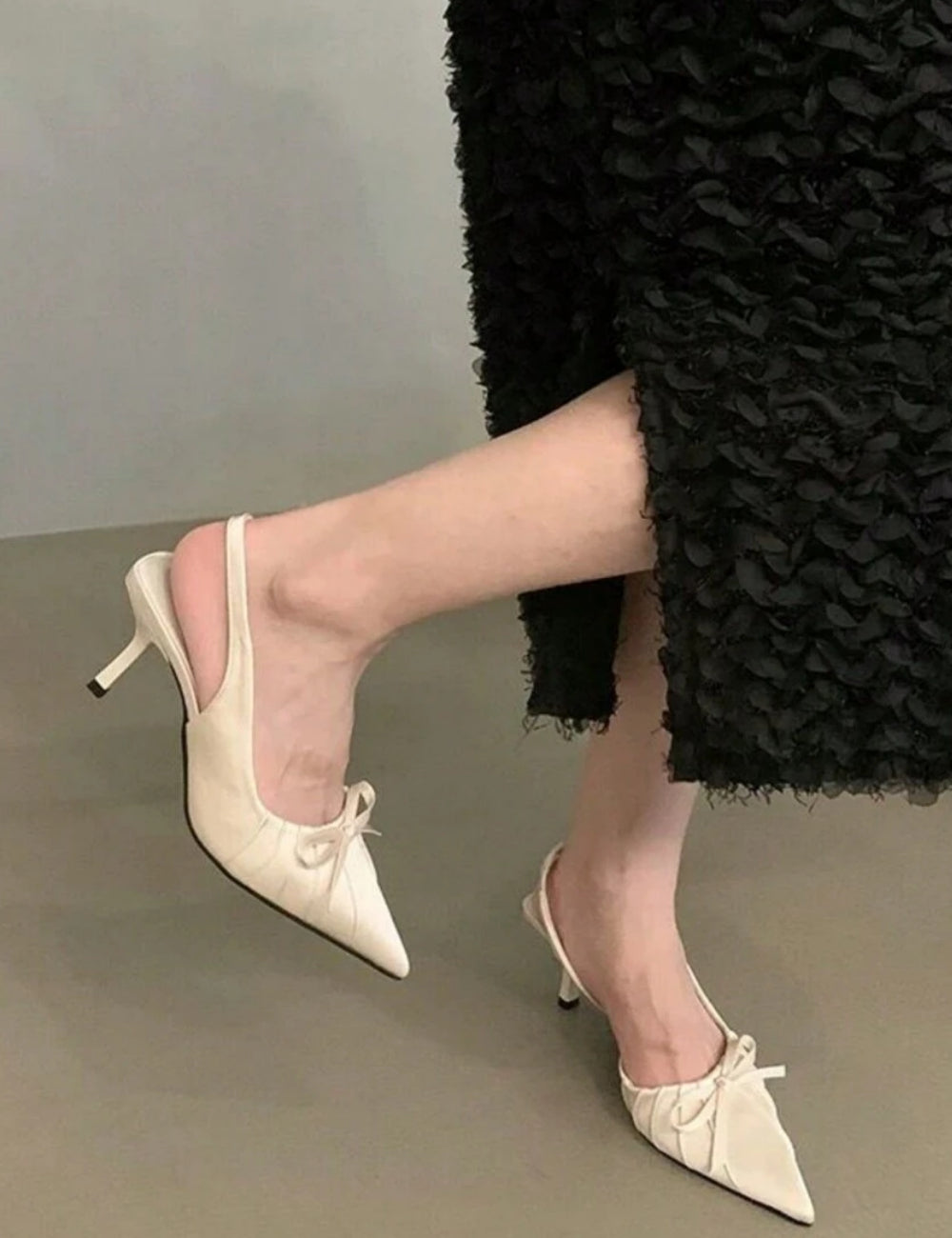 Pantofi cu toc Shein, crem