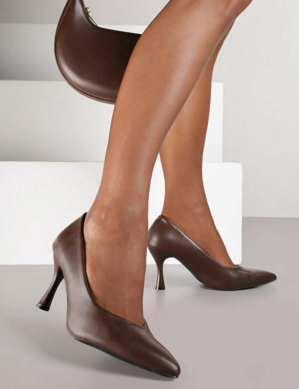 Pantofi cu toc Shein, maro