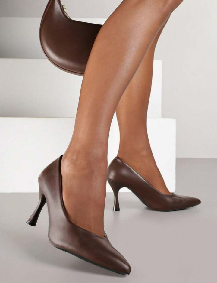 Pantofi cu toc Shein, maro